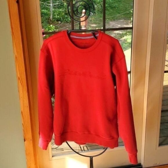Eddie Bauer Sz L Red Embroidered "Eddie Bauer" LS Sweatshirt - Picture 1 of 8